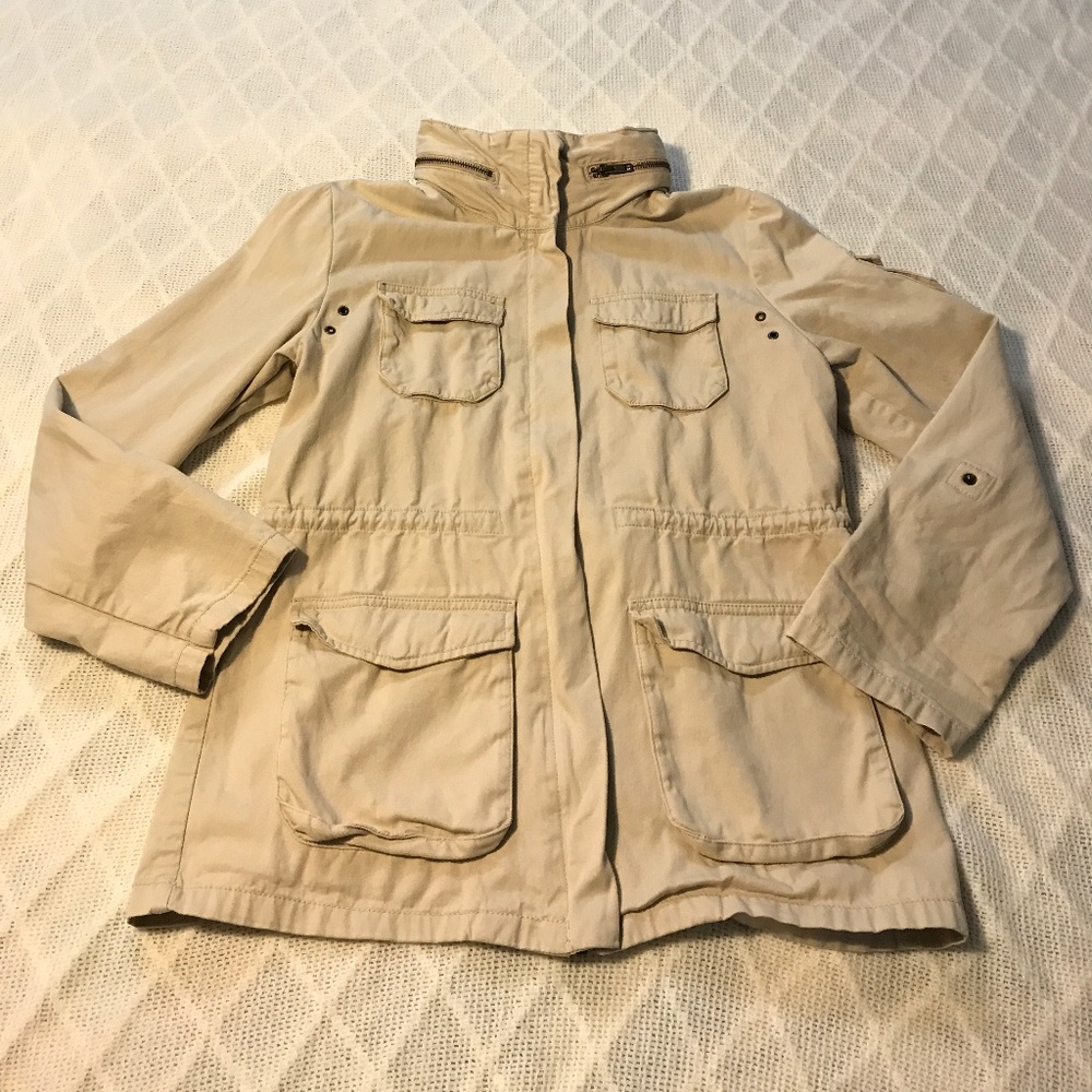H&M 100% Cotton Tan Utility Jacket